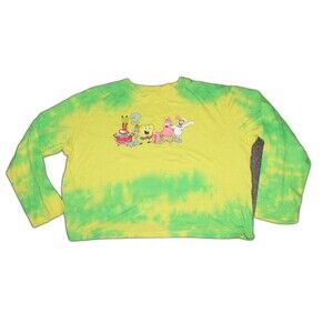 Spongebob Squarepants Long Sleeve Tee Shirt t-shirt Tye-Dye Youth XXL Yellow
